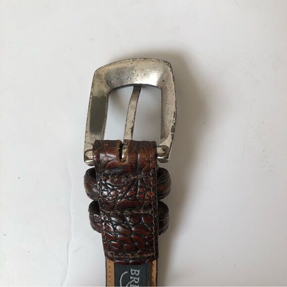 Brighton reptile print leather belt with silver finished buckle - Picture 4 of 8